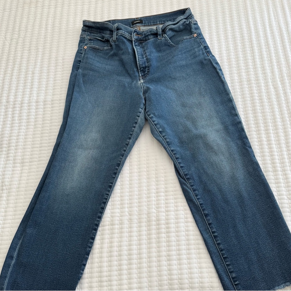 Express High Rise Straight Ankle Jeans